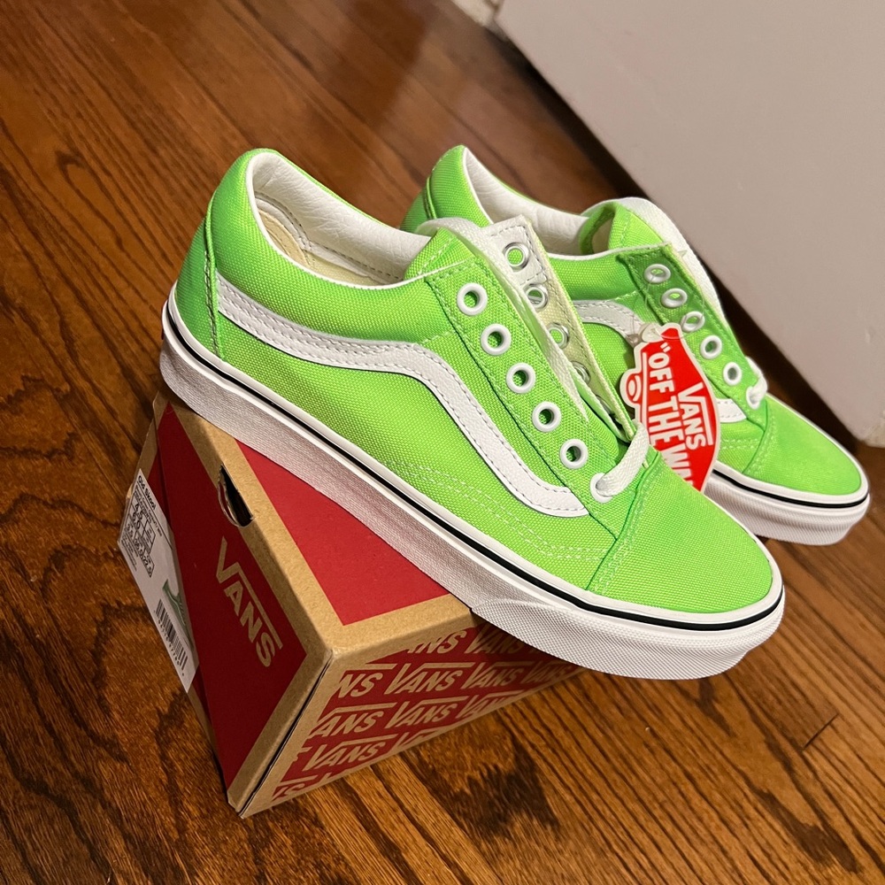 Vans Neon Green Canvas Sneakers